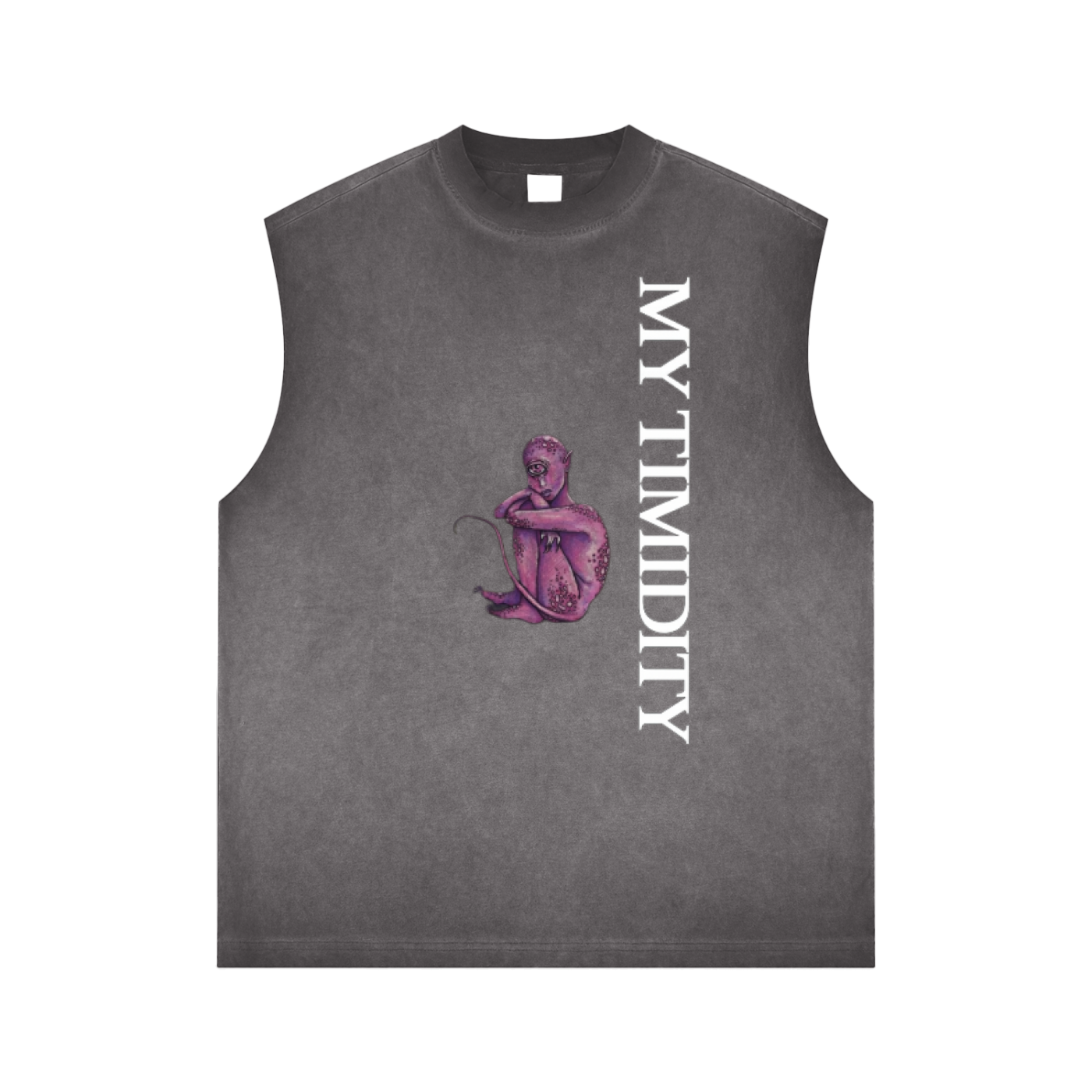 MY TIMIDITY Oversized Exposed Muscle Shirt